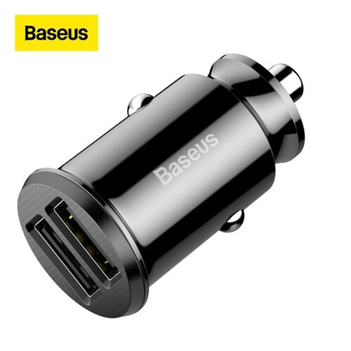 Baseus Mini USB Car Charger For Mobile Phone Tablet GPS 3.1A Fast Charger Car-Charger Dual USB Car Phone Charger Adapter in Car 1