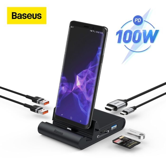 Baseus Docking Station Dex USB C HUB to USB 3.0 HDMI-compatible Dock Station for Samsung Galaxy S20 Note 20 Huawei P40 Mate 30 1