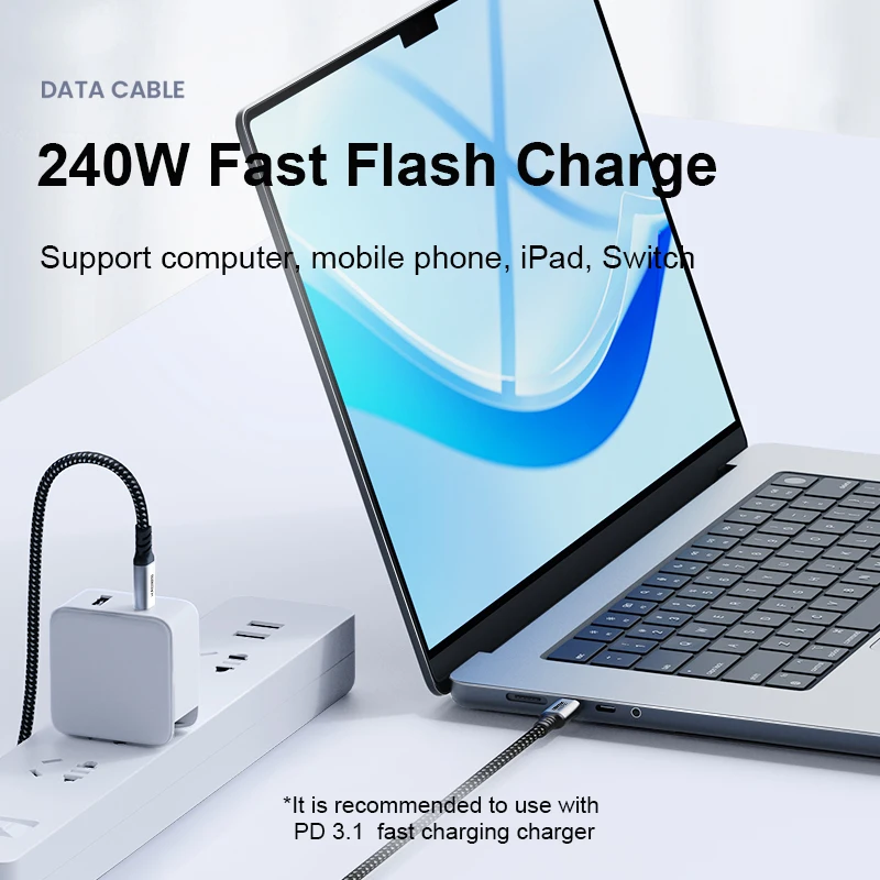 Hagibis 240W USB Type C Cable PD 3.1 Fast Charging Type C to Type C line for MacBook Pro Air PS4/5 iPhone 15 Switch iPad Samsung 3