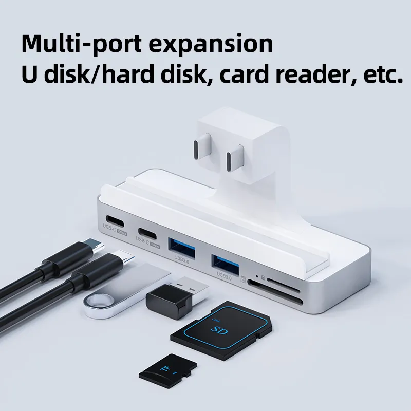 Hagibis USB C Clamp Hub Type-c for 2021 iMac with USB C USB 3.0 Micro/SD Card Reader 4K HD Docking Station iMac Accessories 5