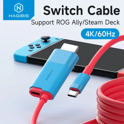 Hagibis Switch Dock for Nintendo Switch/OLED USB C to HDMI-Compatible Cable Adapter 4K60Hz 100W PD for Laptop SteamDeck ROG Ally