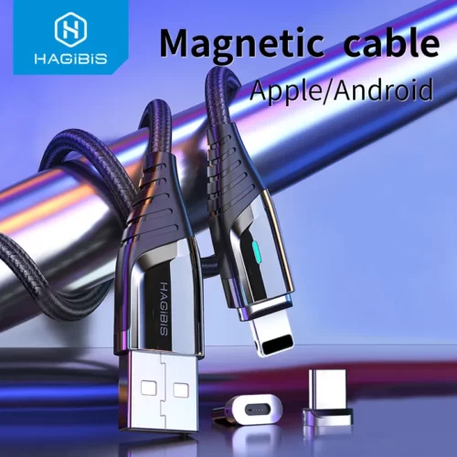 Hagibis Magnetic Charge Cable Fast Charging USB Type C Cable Magnet Charger Micro USB Data Cable Wire Cord Mobile Phone Cable 3A