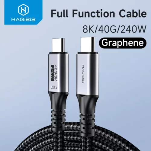 Hagibis USB 4 Cable 40Gbps USB C to USB C 240W Fast Charging 8K 60Hz Video Graphene for Thunderbolt 3/4 Laptop iPhone 15 Pro Max