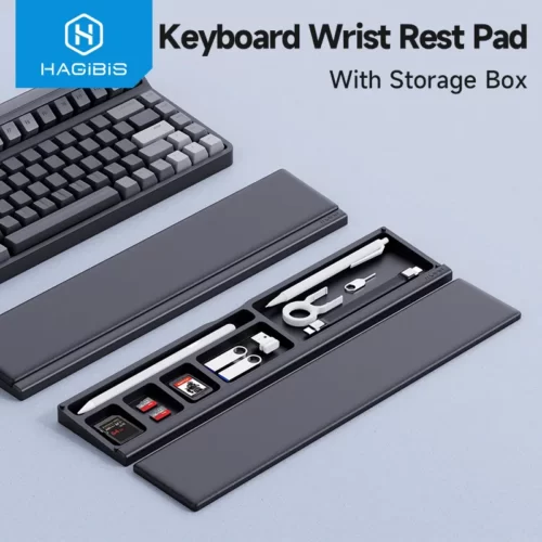 Hagibis Keyboard Wrist Rest Pad Ergonomic Soft Memory Foam Support Desktop Storage Box Easy Typing Pain Relief for Office Home