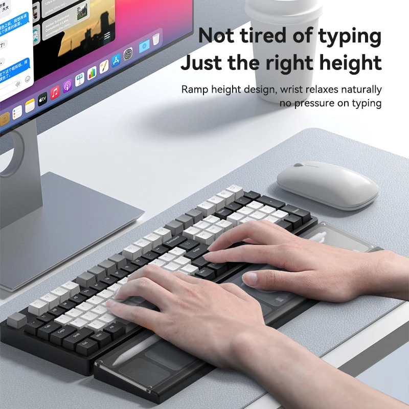 Hagibis Keyboard Wrist Rest Pad Acrylic Anti-slip Support Ergonomic Palm Rest Desktop Storage Box Easy Typing for Office Gaming 4