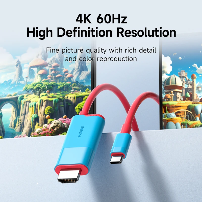 Hagibis Switch Dock for Nintendo Switch/OLED USB C to HDMI-Compatible Cable Adapter 4K60Hz 100W PD for Laptop SteamDeck ROG Ally 5