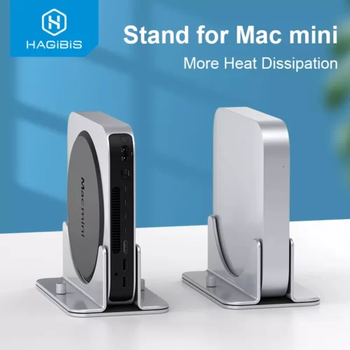 Hagibis Vertical Stand for Mac Mini Aluminum Alloy Laptop Desktop Stand Anti-Slip Adjustable Computer Holder for Apple MAC Mini