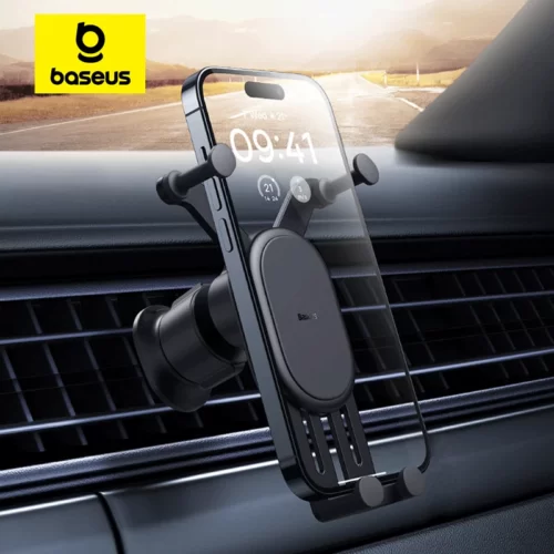 Baseus Car Phone Holder For iPhone Xiaomi Samsung Gravity Auto Restorable in Car Air Vent Stand Car Holder Mobile Support Mount 1