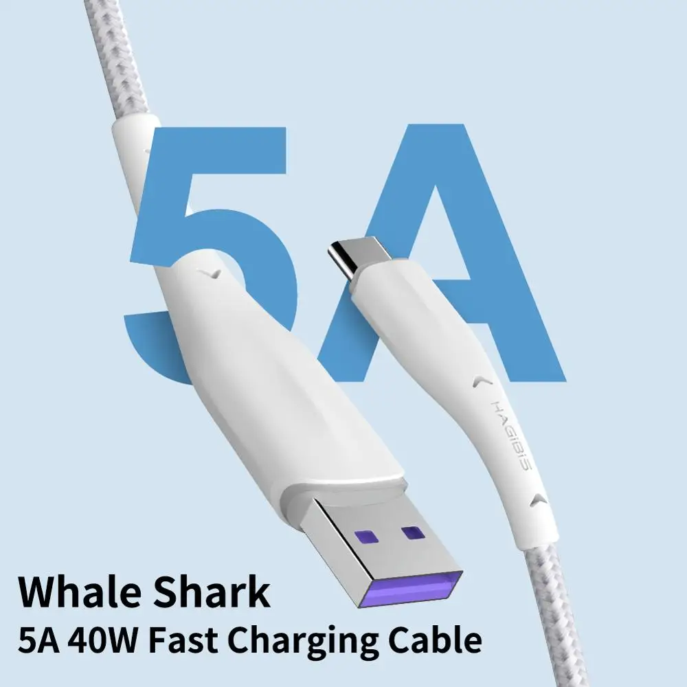 Hagibis USB Type C Cable for Samsung S10 S9 5A 40W Fast Charge USB-C Charging Wire USB C Cable for Xiaomi mi9 Redmi note7 Huawei 2