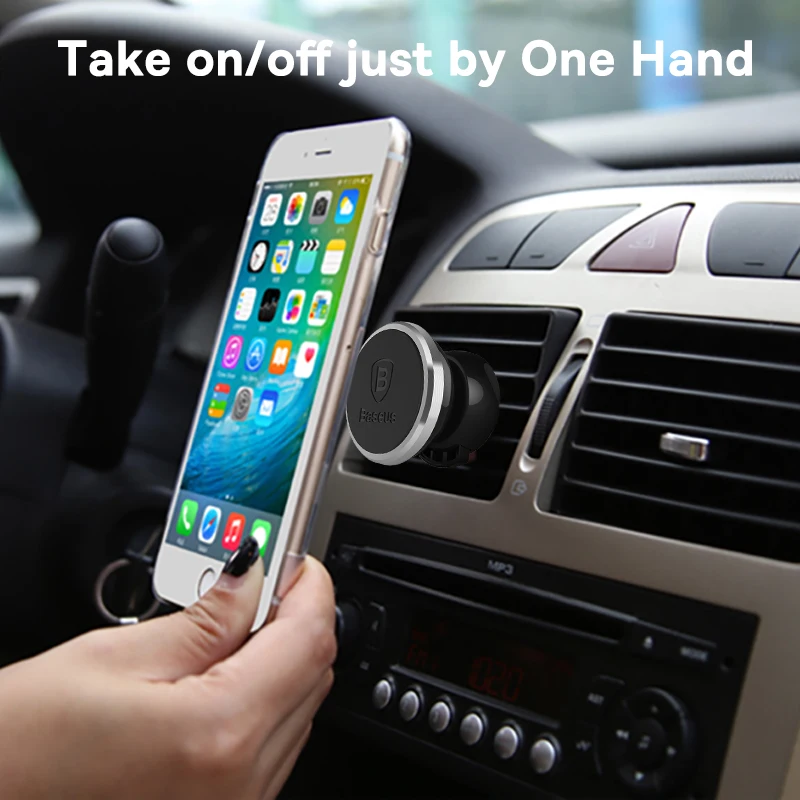 Baseus Magnetic Car Phone Holder Mount Magnet Smartphone Mobile Stand Cell Holder In Car Air Vent For iPhone 15 Xiaomi Samsung 2