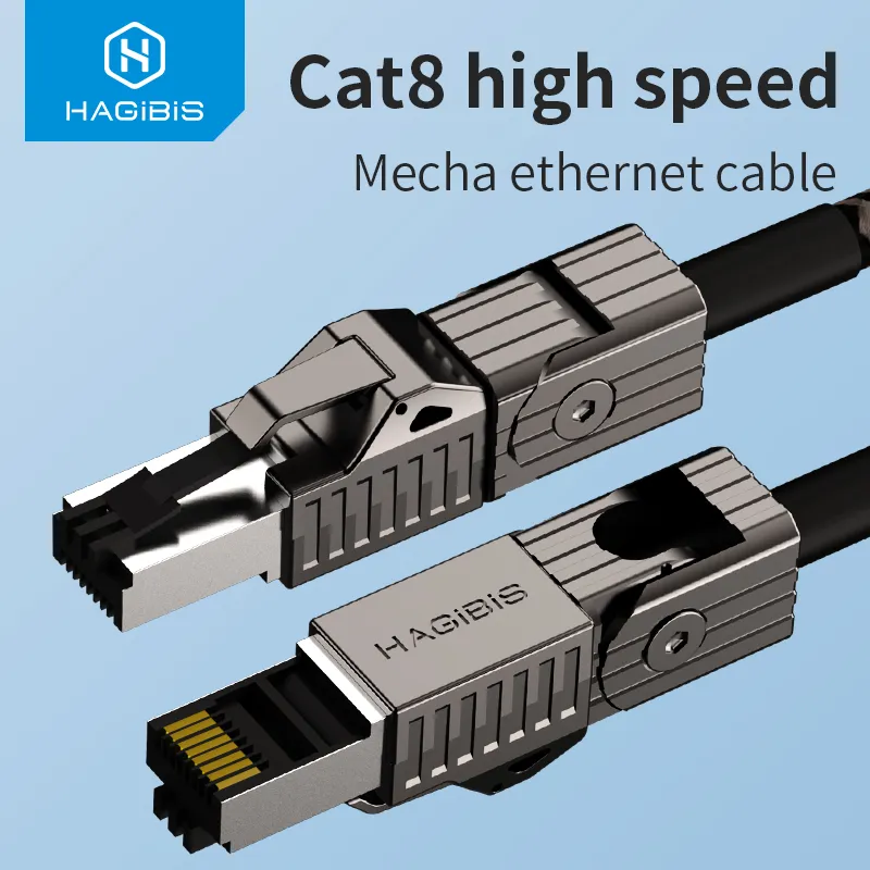 Hagibis Cat8 Ethernet Cable Super Speed RJ45 Network Cable 40Gbps Patch Cord S/FTP Cat 8 lan with Alloy Connector for Router PC