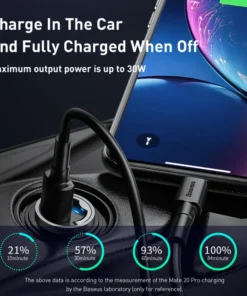 Baseus Car Charger Type-C Quick Charge 4.0 3.0 For Iphone Huawei Xiaomi Samsung PD 3.0 Fast Charging USB Phone Mini Charger 2
