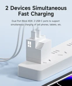 Hagibis 45W GaN USB C Charger PD PPS Fast Charger Mini House Travel Dual Ports Charger for iPhone 15 Pro Max/14/13 iPad MacBook 2