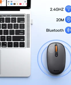 Baseus Mouse Bluetooth Wireless Computer Keyboard and Mouse Combo with 2.4GHz USB Nano Receiver  for PC MacBook Tablet Laptop 4