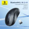 Baseus F02 Wireless Mouse Bluetooth 5.2 2.4G 4000DPI Ergonomic 6 Mute Buttons Mice for iPad MacBook Tablet Laptop Computer Mouse 1