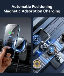 Baseus Magnetic Car Phone Holder Wireless Charger for Apple iPhone 15 14 13 12 11 Pro Max Wireless Charging Phone Holder Charger 3