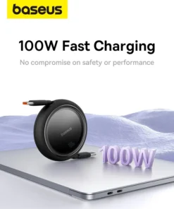 Baseus Retractable 100W USB C Cable For MacBook iPad Fast Charger Cable For iPhone 15  Plus Pro Max Type C For Xiaomi Samsung 4