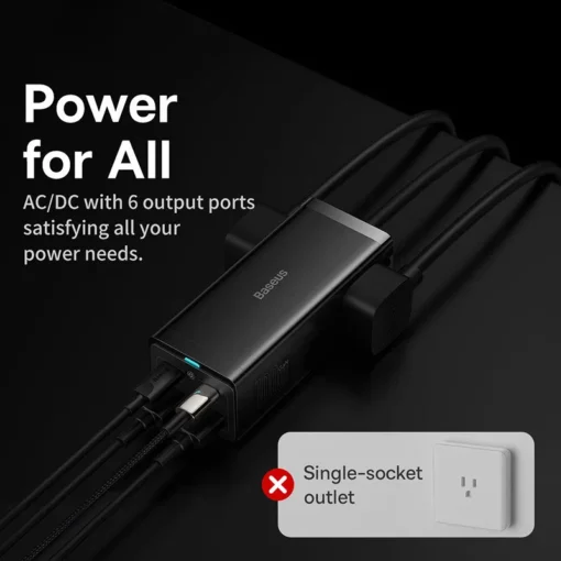 Baseus 100W GaN3 Pro Desktop Charger Power Strip Charging Station Fast Charger For iPhone 15 14 13 Pro Max Xiaomi Samsung Laptop 2