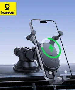 Baseus Car Phone Holder Sucker Wireless Charger 15W Fast Charging Charger Windshield Dashboard for iPhone Samsung Stand Mount 1