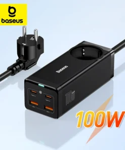 Baseus 100W GaN3 Pro Desktop Charger Power Strip Charging Station Fast Charger For iPhone 15 14 13 Pro Max Xiaomi Samsung Laptop 1