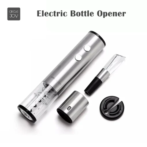 Youpin Circle Joy Electric Bottle Opener Stainless Steel Mini Wine Stopper Wine Decanter Aerator Corkscrew Foil Cutter Cork 1