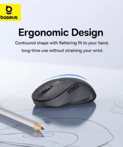 Baseus F02 Wireless Mouse Bluetooth 5.2 2.4G 4000DPI Ergonomic 6 Mute Buttons Mice for iPad MacBook Tablet Laptop Computer Mouse 3