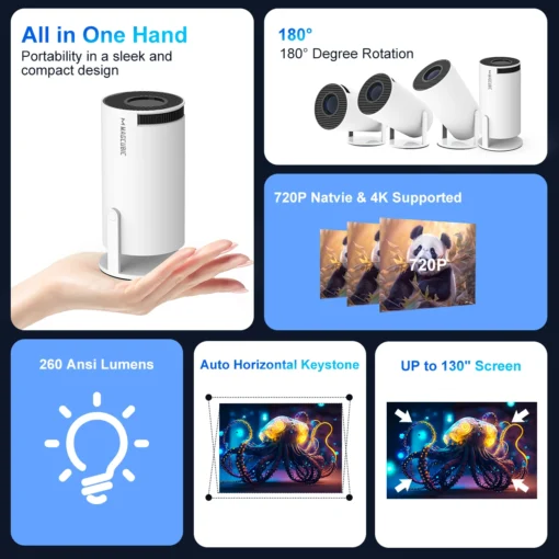 Magcubic Projector HY300 PRO 4K Android 12 Dual Wifi6 260ANSI Allwinner H713 BT5.0 1080P 1280*720P Home Cinema Outdoor Projetor 2