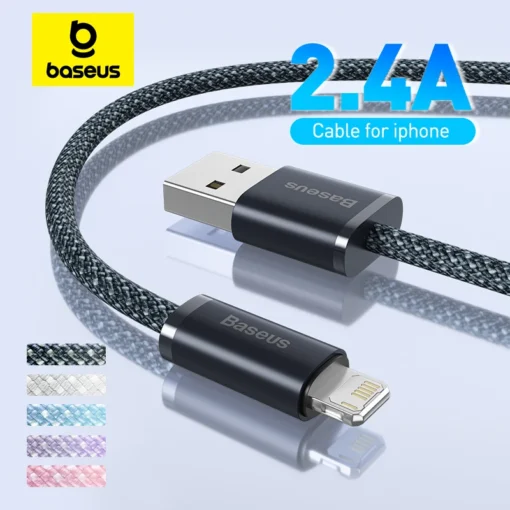 Baseus USB Cable for iPhone 14 13 Pro Max Fast Charging USB Cable for iPhone 12 mini pro max Data USB 2.4A Cable 1