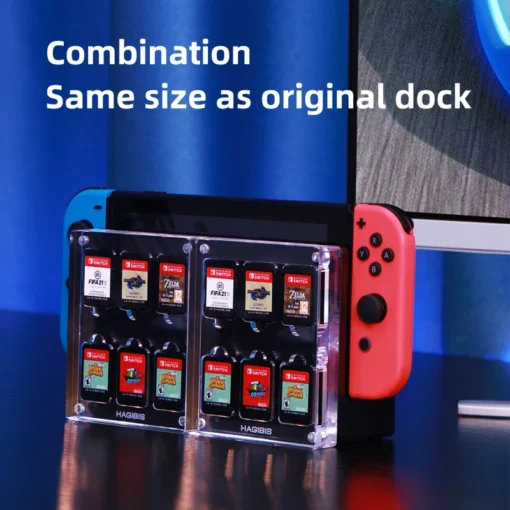 Hagibis Game Card Case for Nintendo Switch Premium Transparent Acrylic Games Storage Box Holder Shockproof Hard Shell 6 Cards 6