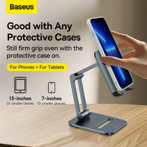 【NEW】Baseus Phone Holder Aluminium Foldable Stand for iPhone 15 14 13 12 Pro Max Tablet Stand for iPad Mobile Cell Phone Holder 6