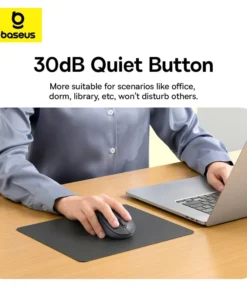 Baseus F02 Wireless Mouse Bluetooth 5.2 2.4G 4000DPI Ergonomic 6 Mute Buttons Mice for iPad MacBook Tablet Laptop Computer Mouse 2