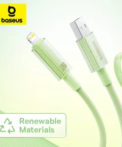 Baseus Eco-friendly USB Cable For iPhone 14 13 12 11 Pro Max X Xr 8 7 Fast Charger Cable For iPad 2.4A Wire Cord 1