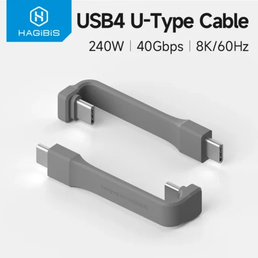 Hagibis Short USB C Cable 40Gbps USB4 Cable Compatible with Thunderbolt 4/3 PD 240W Fast Charging for SSD iPhone 15 Power Bank 1