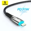 Baseus PD 20W USB C Cable for iPhone 14 13 12 11 Pro Max Led Fast Charging USB C Cable for iPhone 12 7 Data USB Type C Cable 1