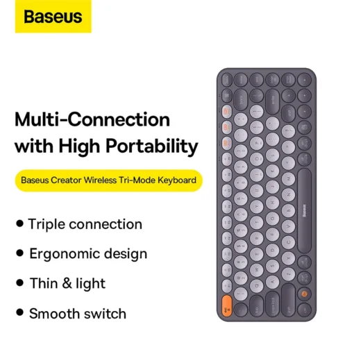 Baseus Keyboard Wireless 2.4G Bluetooth 5.0 for iPad MacBook with Numeric Keycap Ergonomic Office Game Tablet Laptop PC Keyboard 6