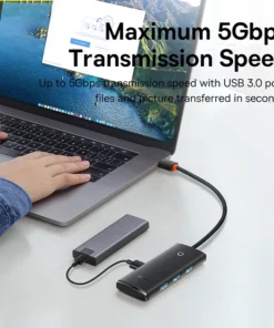 Baseus USB HUB 4 in 1 USB C HUB USB Type C to Multi USB 3.0 Adapter for MacBook Pro Air Huawei Mate 30 USB-C 3.0 Splitter 4