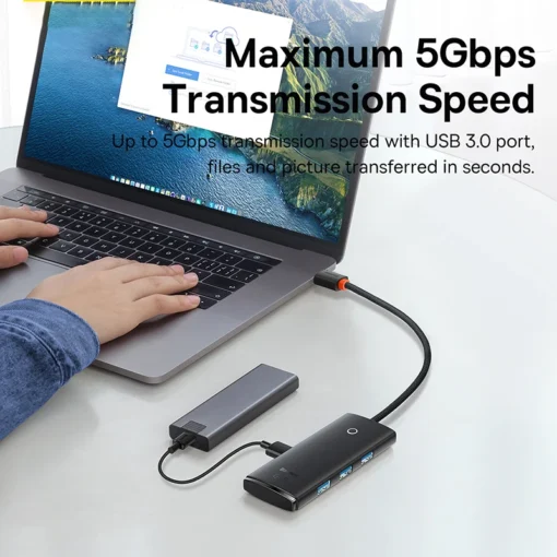 Baseus USB HUB 4 in 1 USB C HUB USB Type C to Multi USB 3.0 Adapter for MacBook Pro Air Huawei Mate 30 USB-C 3.0 Splitter 4