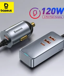 Baseus 120W PD Car Charger Quick Charger QC 3.0 PD 3.0 For iPhone 15 14 13 Samsung Type-C USB Charger Portable USB Phone Charger 1