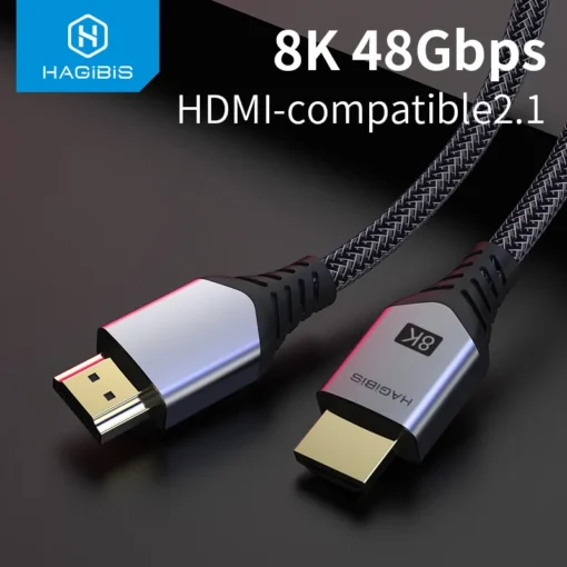 Hagibis HDMI-compatible 2.1 Cable 8K/60Hz 4K/120Hz 48Gbps High Speed Digital Cables 144Hz for HDTVs PS4 Switch XBox Projectors 1