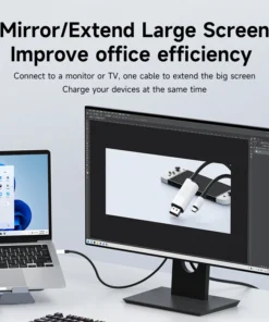 Hagibis  USB C to DisplayPort Cable 8K@60Hz 4K@144Hz 2K165Hz Type-C to DP Adapter Compatible With Thunderbolt 4/3 iPhone 15 XPS 6