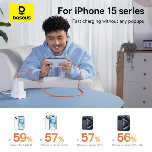 Baseus Anti-freezing 100W Type C Cable For iPhone 15 USB C PD Fast Charging Charger Wire Cord For Macbook Samsung Xiaomi Type C 6