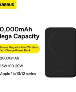 Baseus Power Bank 20000mAh 20W Wireless Magnetic Phone Charger Powerbank Fast Charging For iPhone 15 14 13 12 Series 6