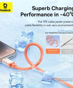 Baseus Anti-freezing USB Cable For iPhone 14 13 12 11 Pro Xs Max X Xr 8 7 6 Fast Charging Data Line Charger For iPad Phone 3