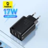Baseus 17W USB Charger Universal Portable 3 Ports Travel Wall Adapter Portable Charger Safe Charging For iPhone Xiaomi Samsung 1