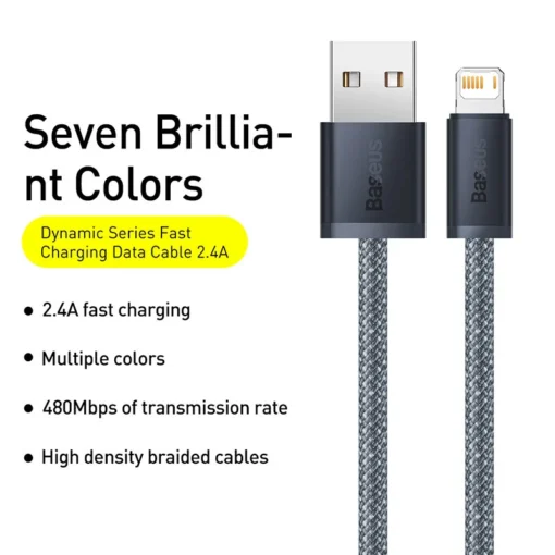 Baseus USB Cable for iPhone 14 13 Pro Max Fast Charging USB Cable for iPhone 12 mini pro max Data USB 2.4A Cable 6