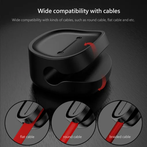 Baseus Cable Organizer Magnetic Cable Management USB Cables Holder Silicione Flexible Desktop Clips for Mouse Wire Organizer 4