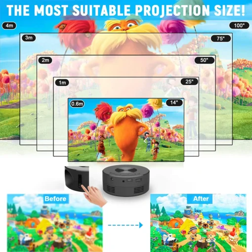 YT200 cell phone projector home mini projector micro children home portable LED HD projector 4