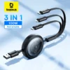 Baseus 3 In 1 Retractable Phone Data Cable Type C USB 100W Fast Charging Cable Suitable For iPhone Huawei Xiaomi Android Micro 1