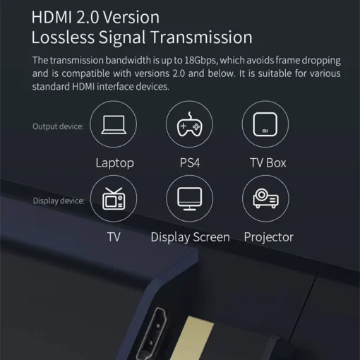 Hagibis HDMI-compatible Cable 4K HD HDMI-compatible 2.0 Mirror Screen Cable for Splitter Switch TV Laptop PS4 Projector Computer 2