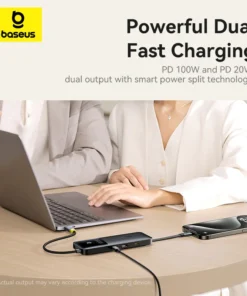 Baseus USB Hub for HDMI 4K@60Hz USB 3.1 10Gbps Hub 100W+20W Dual Fast Charging Cable Docking Station for MacBook Air PC USB Hub 2